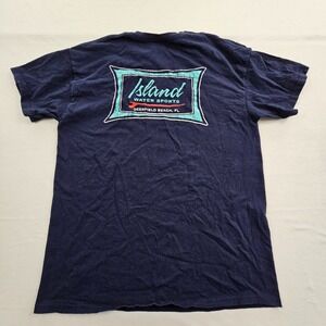 Island Water Sports Deerfield Beach FL Blue Short Sleeve Cotton T-Shirt Men's L